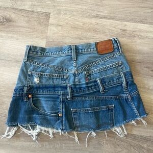 Denim Patchwork Mini Skirt